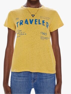 MOTHER SUPERIOR The Sinful World Traveler tee shirt top crewneck yellow large